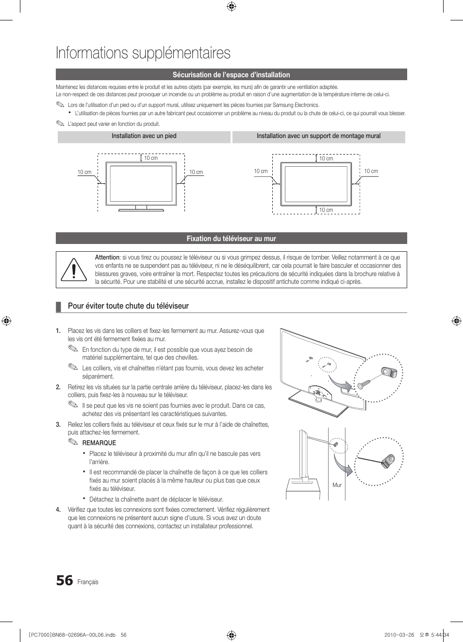 Informations supplémentaires | Samsung PS50C7000YW User Manual | Page 118 / 373