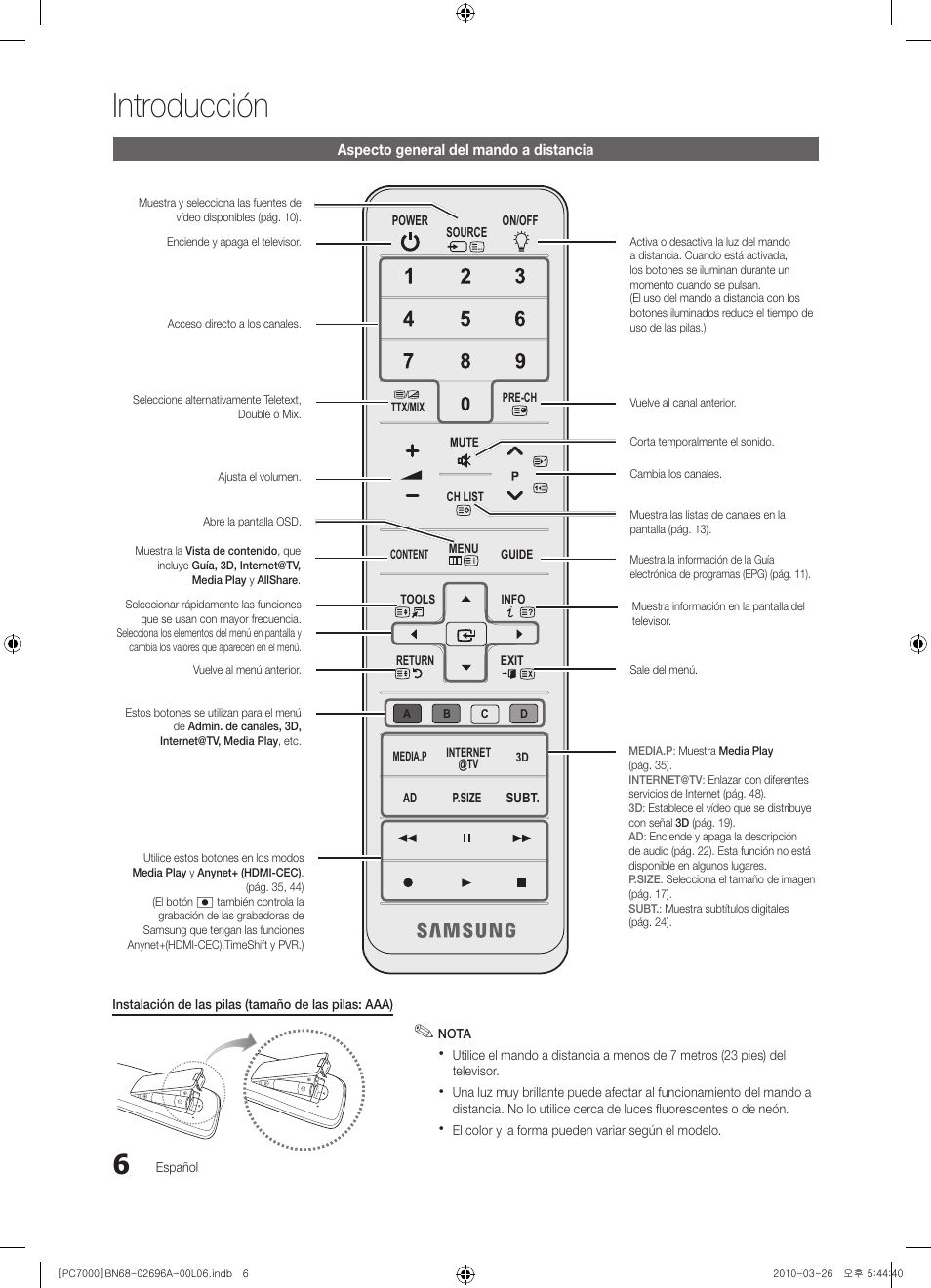 Introducción | Samsung PS50C7000YW User Manual | Page 130 / 373
