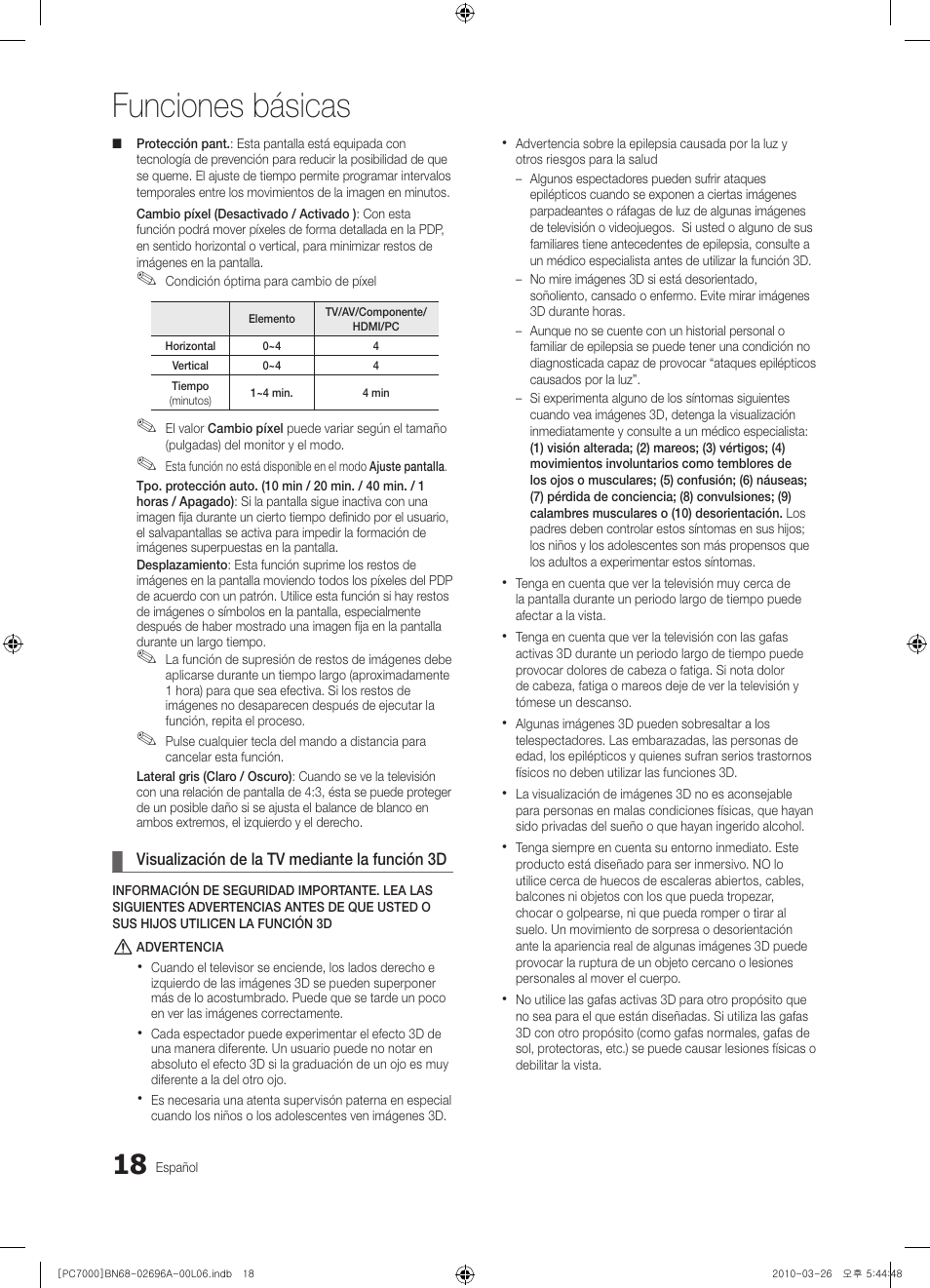 Funciones básicas | Samsung PS50C7000YW User Manual | Page 142 / 373