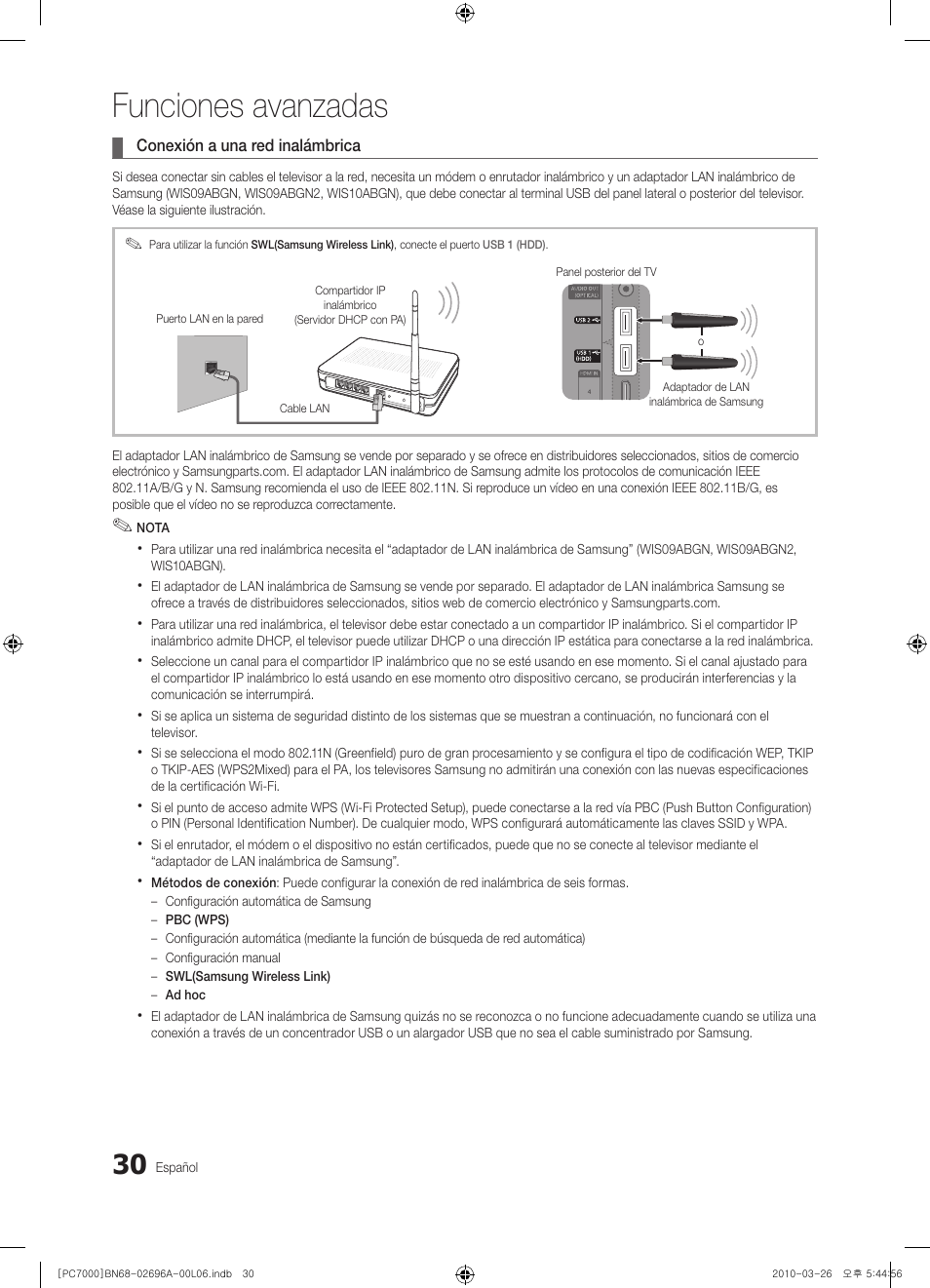 Funciones avanzadas | Samsung PS50C7000YW User Manual | Page 154 / 373