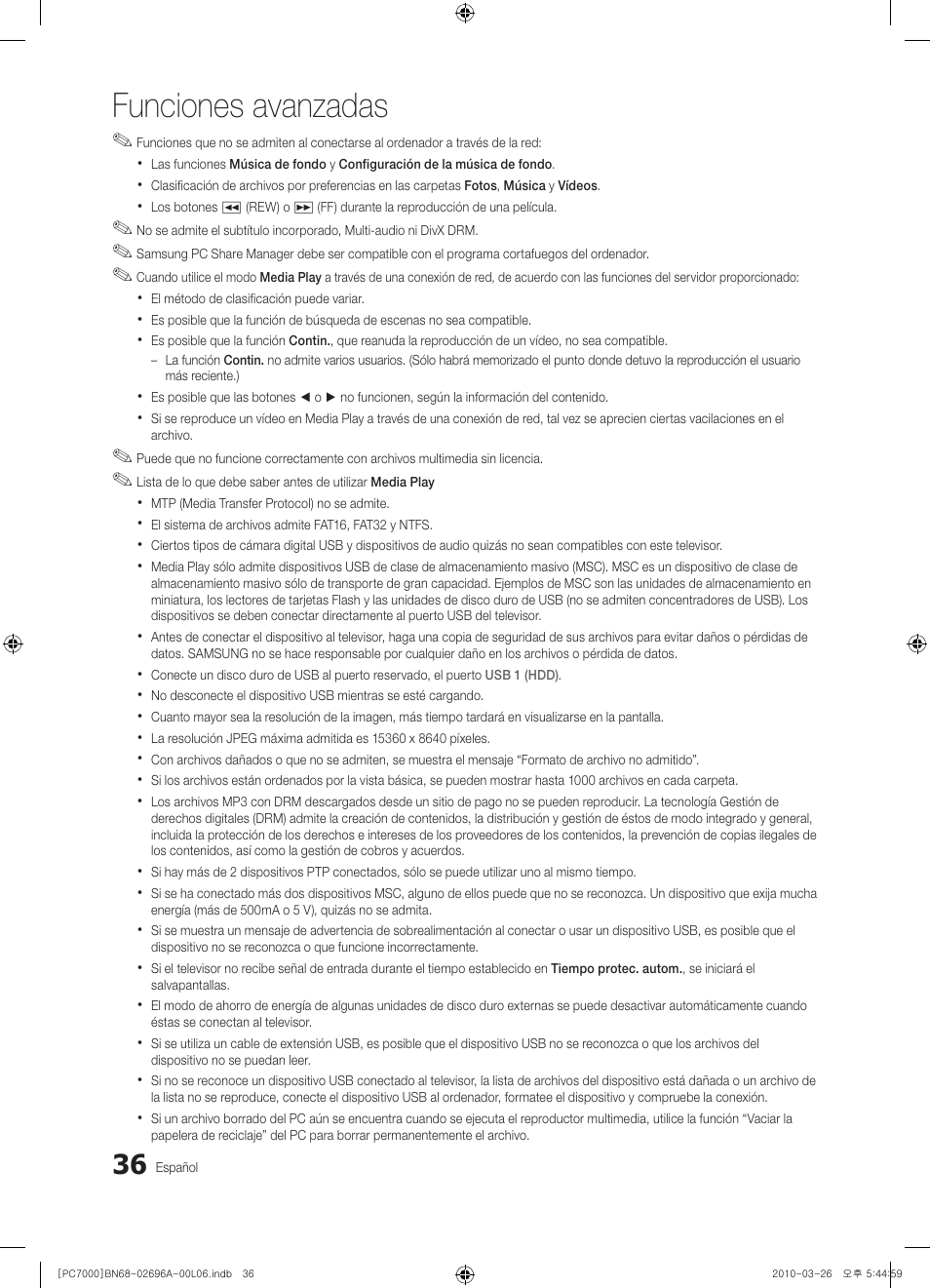 Funciones avanzadas | Samsung PS50C7000YW User Manual | Page 160 / 373