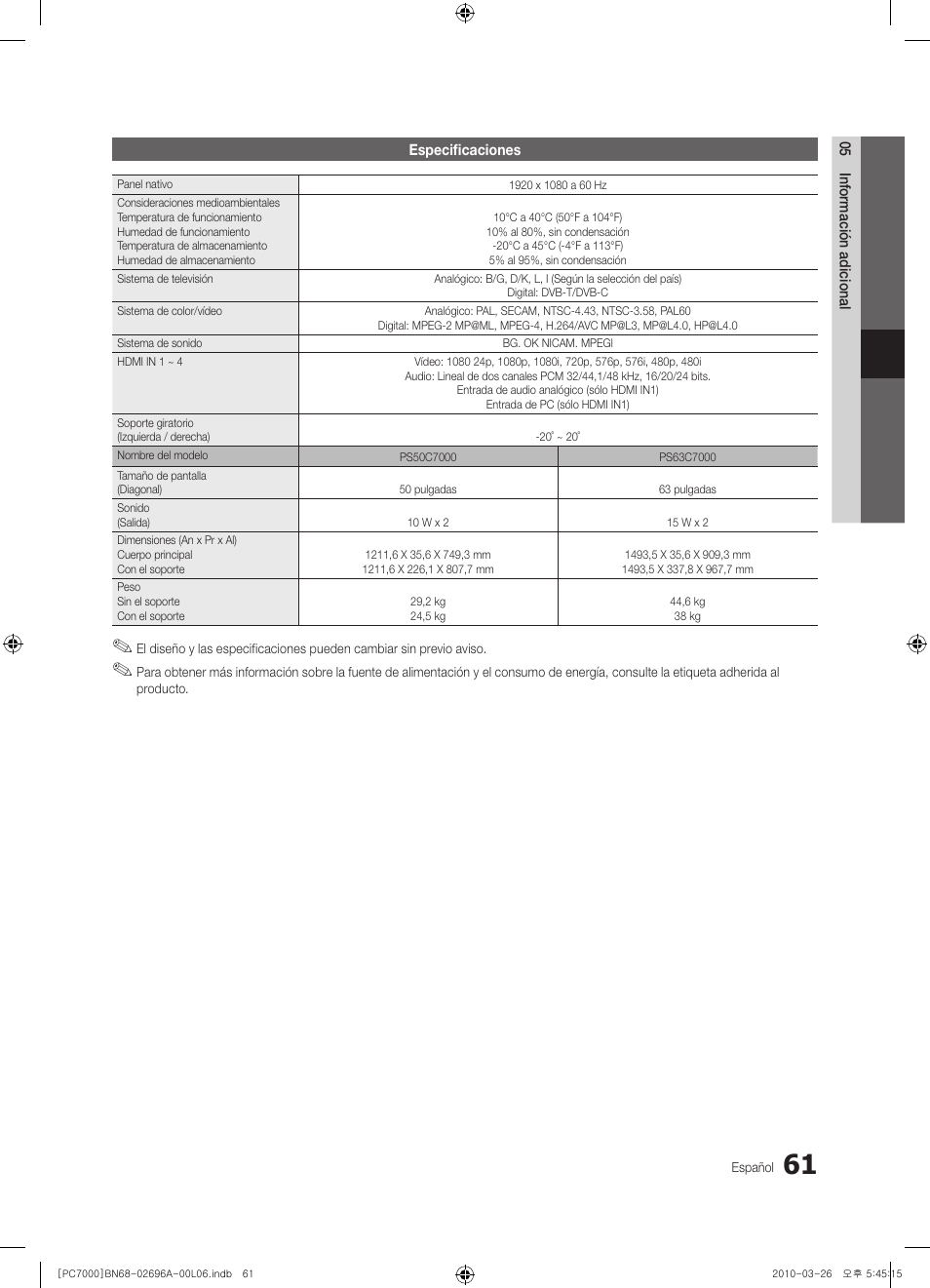 Samsung PS50C7000YW User Manual | Page 185 / 373