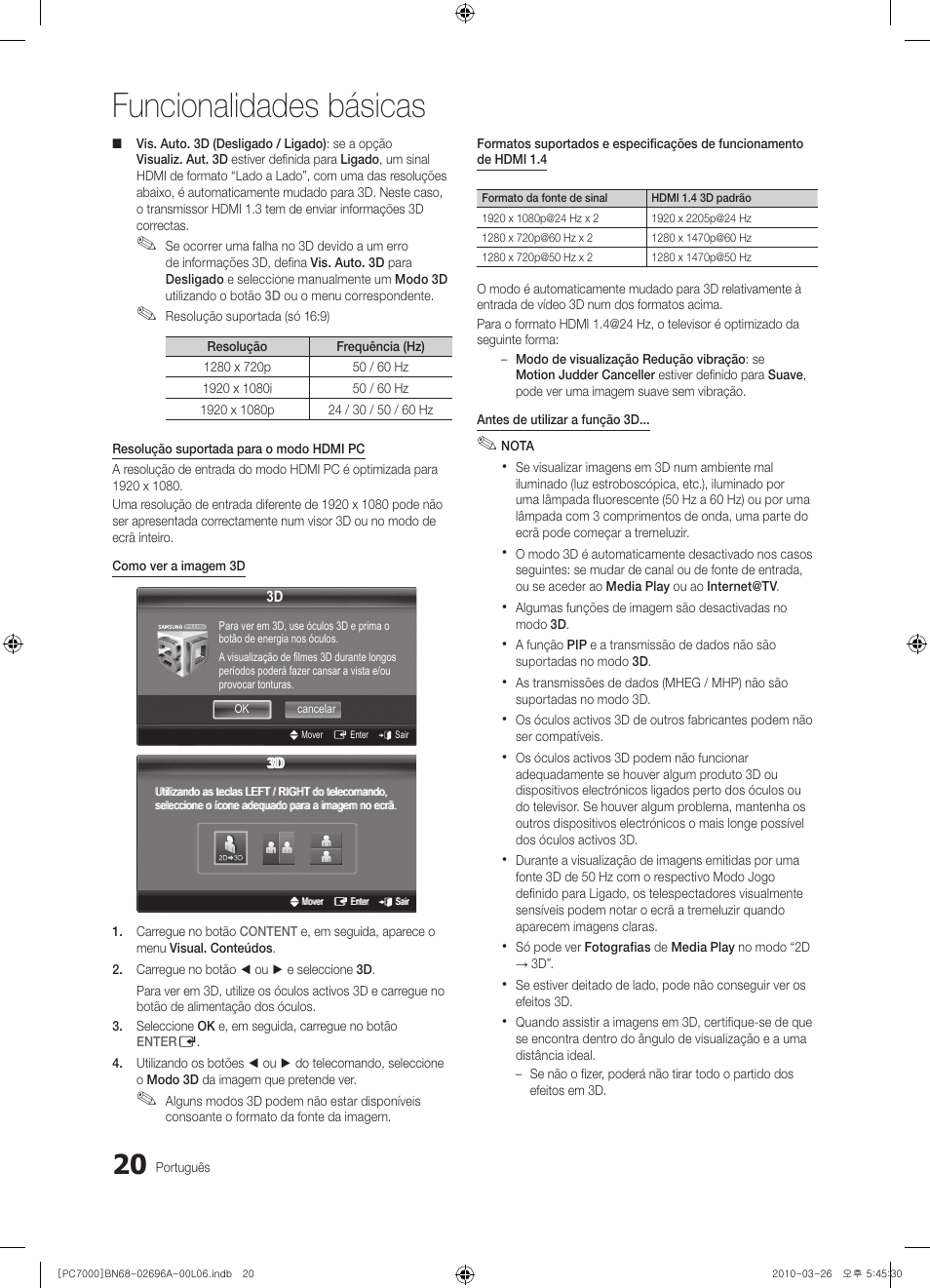 Funcionalidades básicas | Samsung PS50C7000YW User Manual | Page 206 / 373