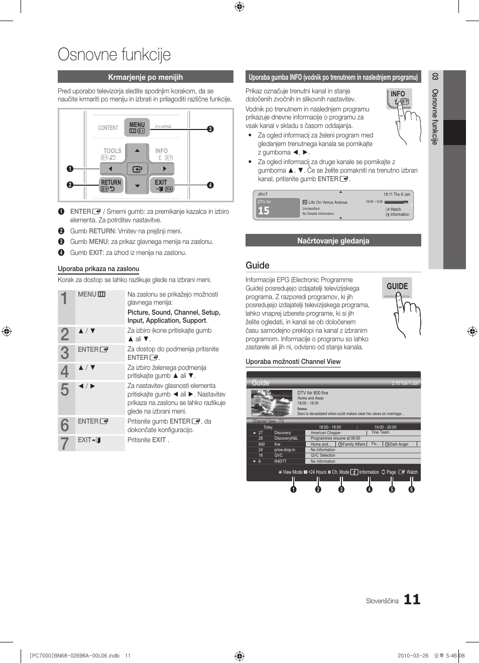 Osnovne funkcije, Guide | Samsung PS50C7000YW User Manual | Page 259 / 373