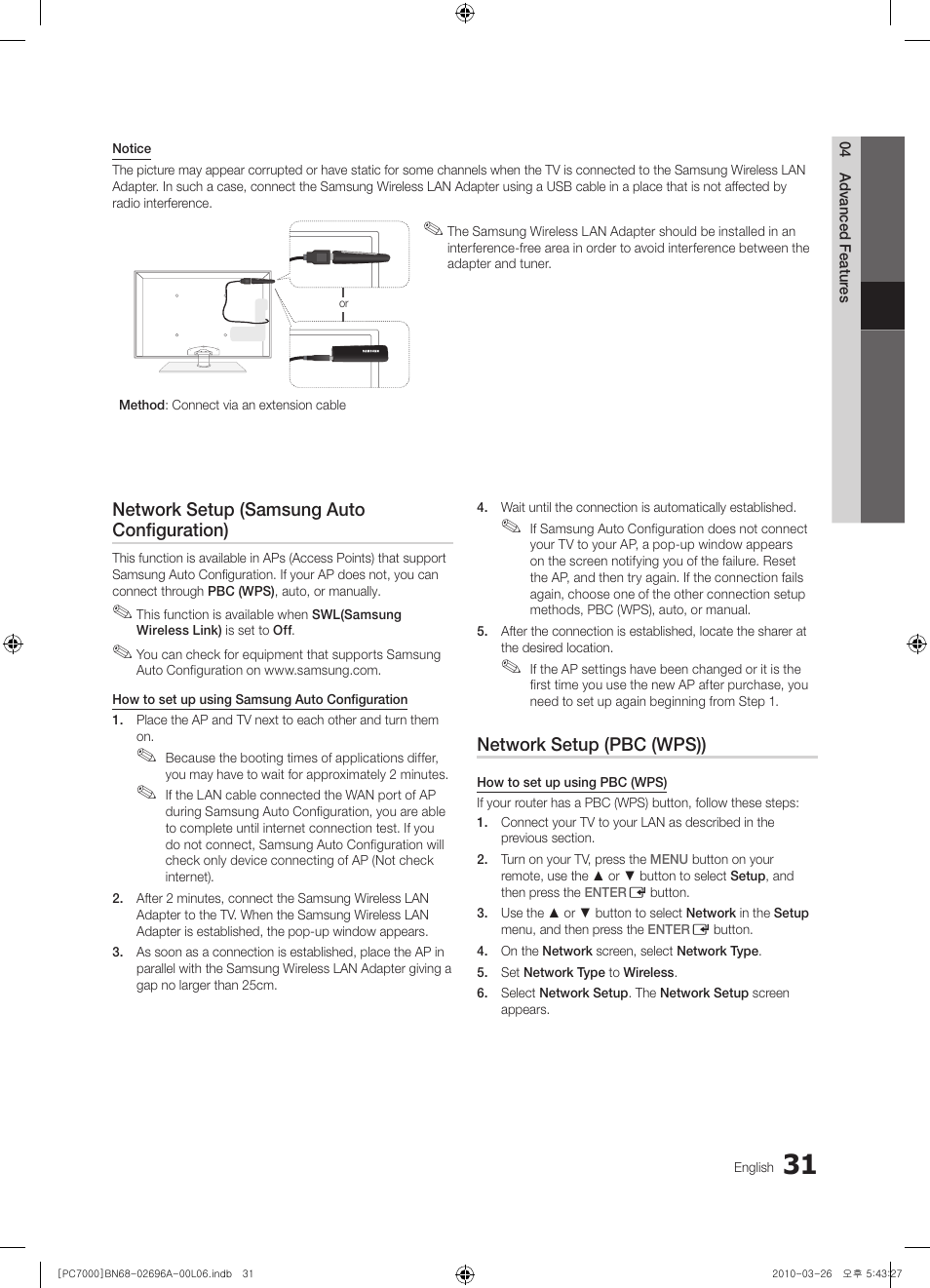 Samsung PS50C7000YW User Manual | Page 31 / 373