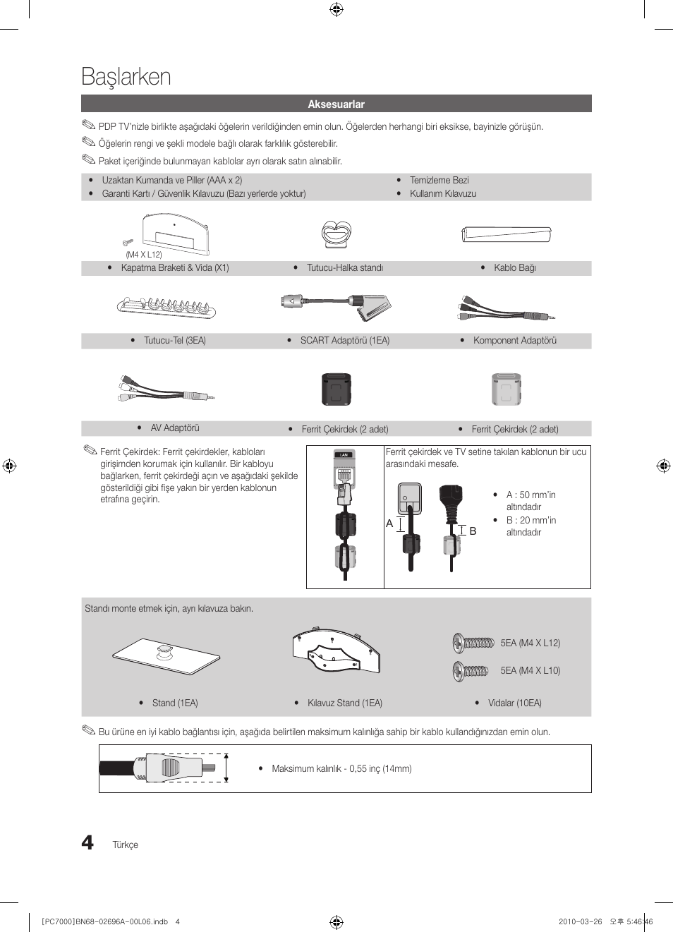 Başlarken | Samsung PS50C7000YW User Manual | Page 314 / 373
