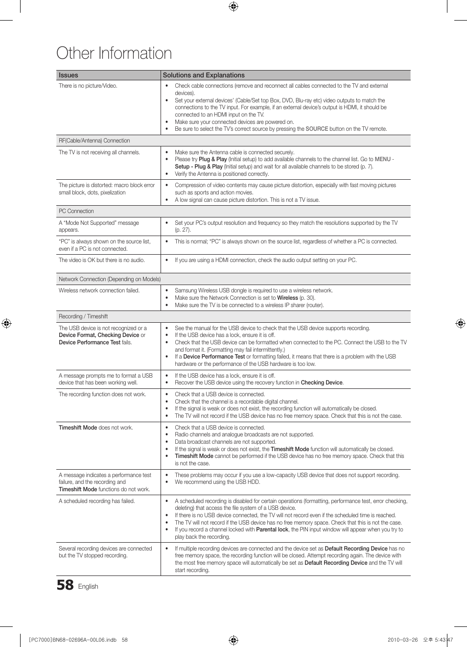 Other information | Samsung PS50C7000YW User Manual | Page 58 / 373