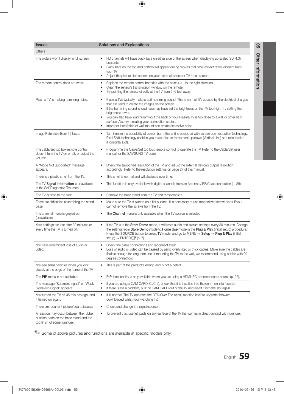 Samsung PS50C7000YW User Manual | Page 59 / 373