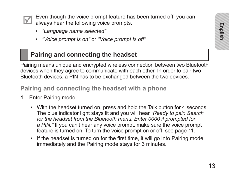 Pairing and connecting the headset | Samsung BHS3000 User Manual | Page 15 / 97