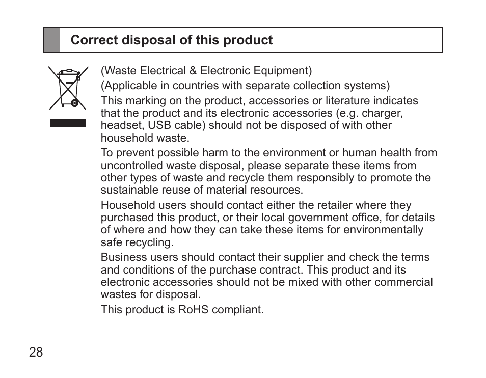 Correct disposal of this product | Samsung BHS3000 User Manual | Page 30 / 97
