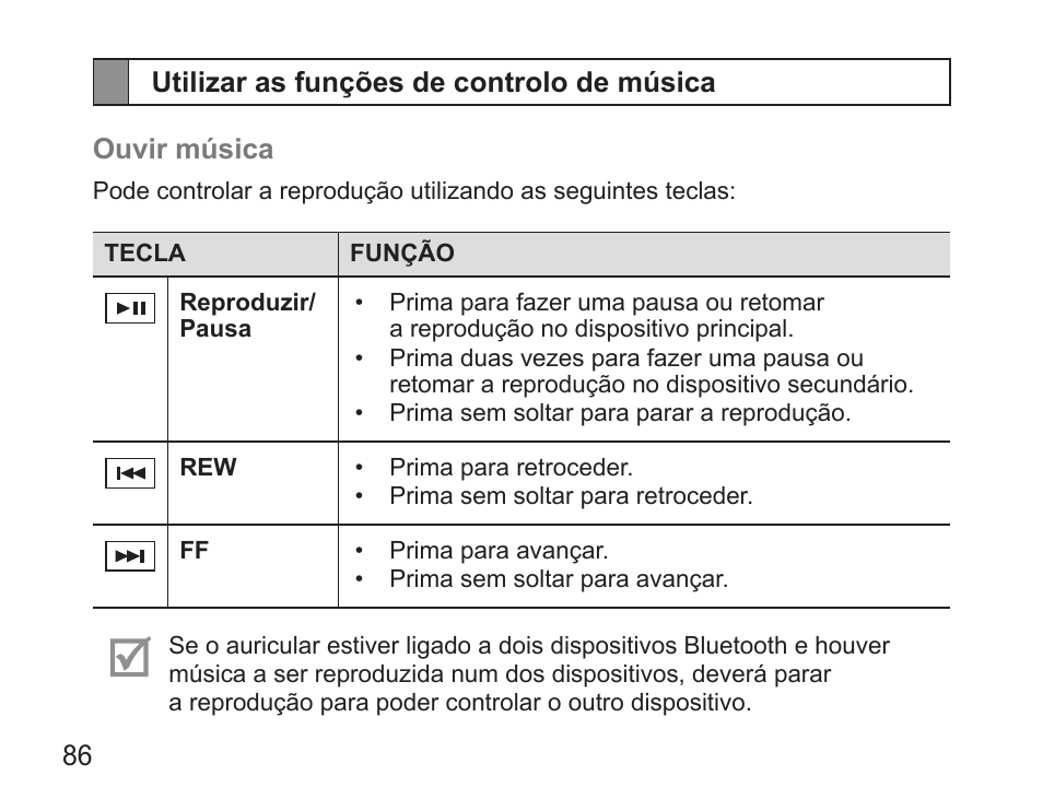 Utilizar as funções de controlo de música | Samsung BHS3000 User Manual | Page 88 / 97