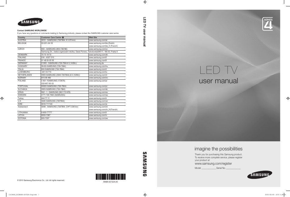 Samsung UE32C4000PW User Manual | 265 pages