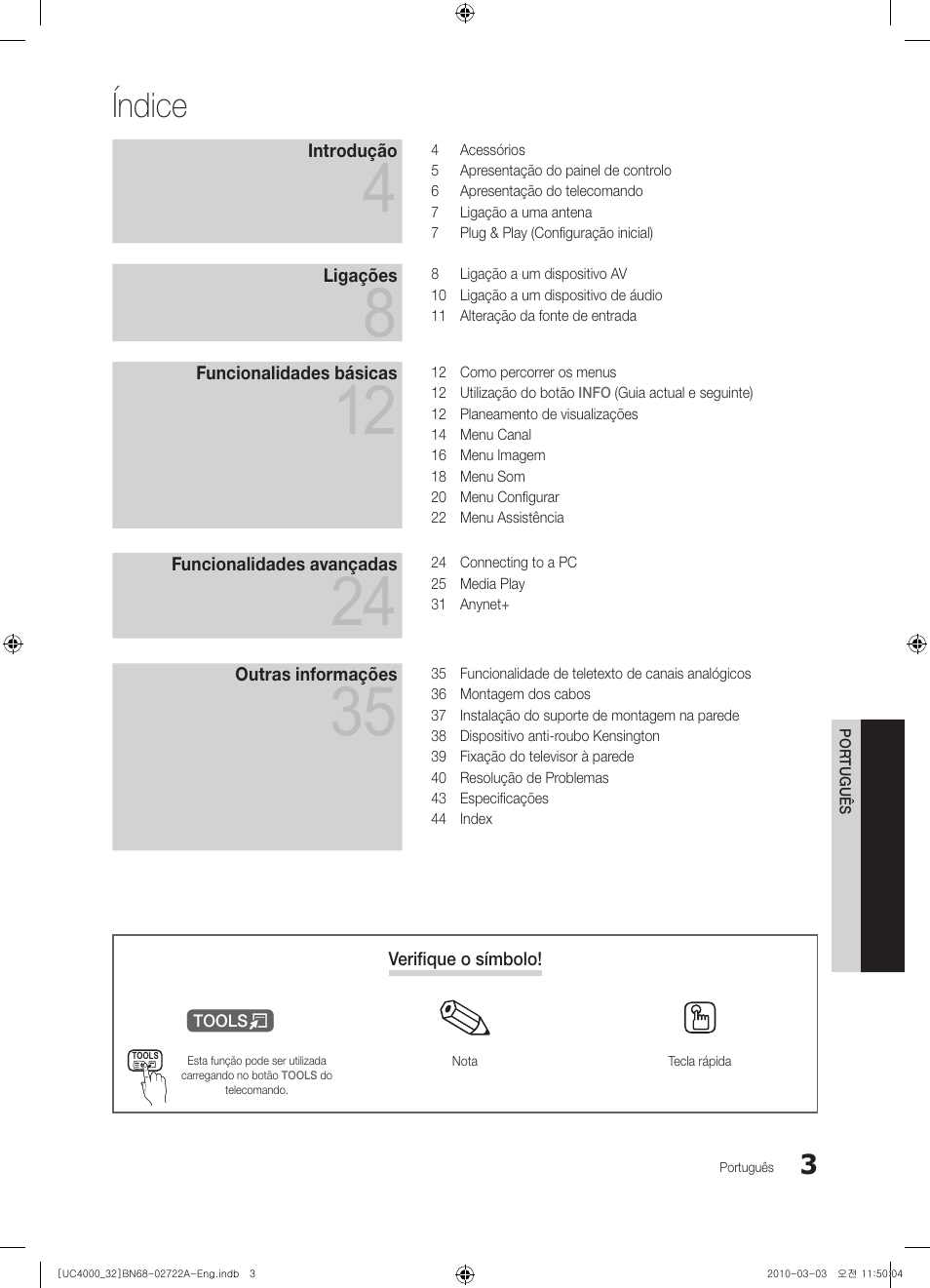 Índice | Samsung UE32C4000PW User Manual | Page 135 / 265