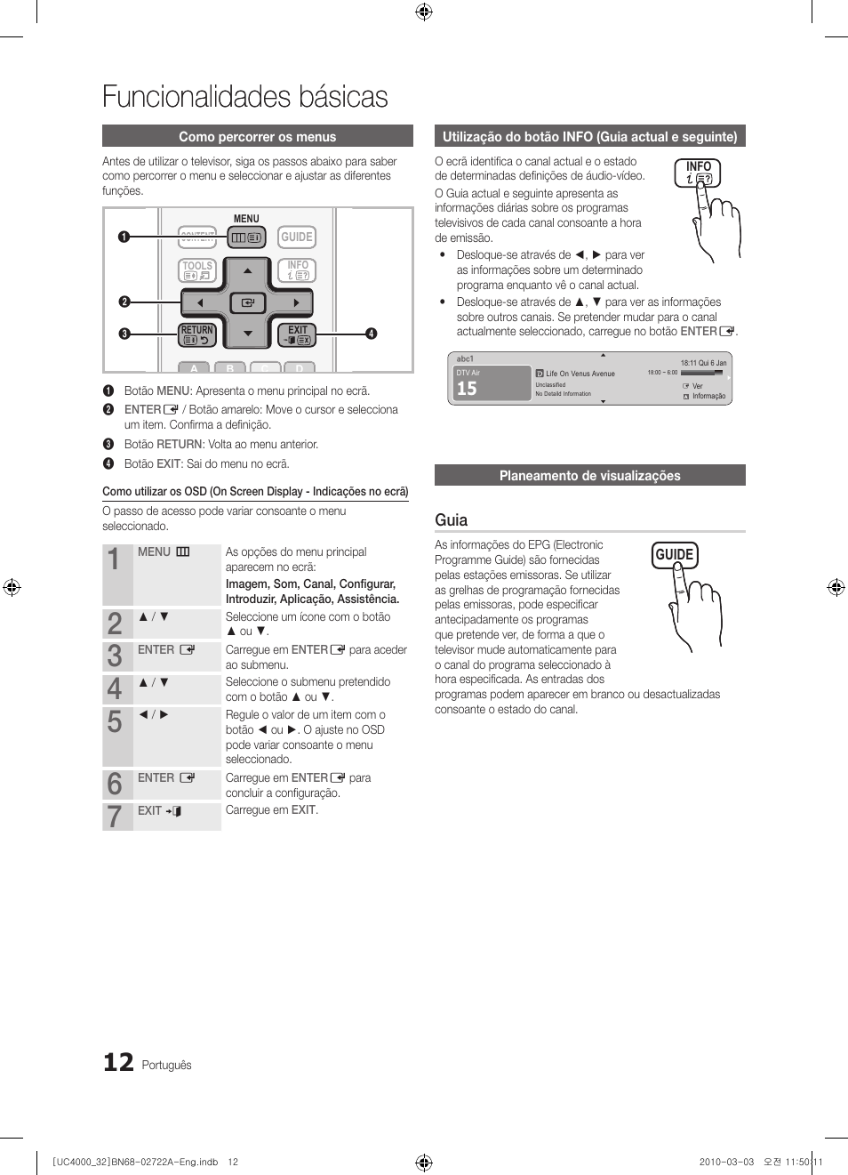 Funcionalidades básicas, Guia | Samsung UE32C4000PW User Manual | Page 144 / 265