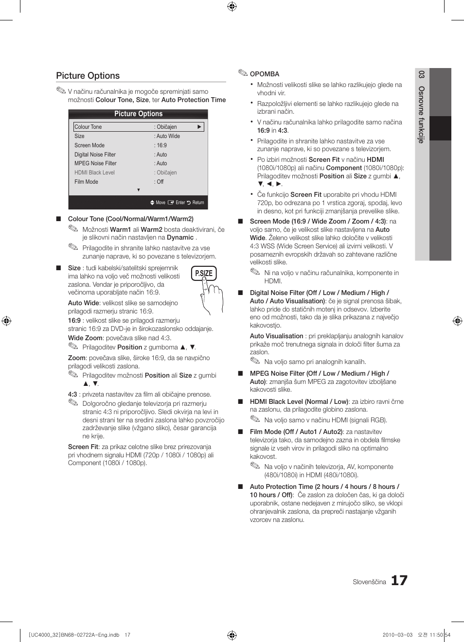 Picture options | Samsung UE32C4000PW User Manual | Page 193 / 265