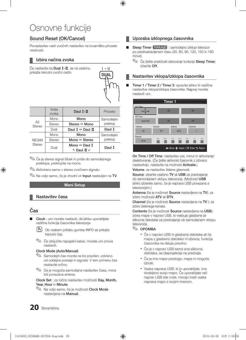 Osnovne funkcije, Sound reset (ok/cancel) | Samsung UE32C4000PW User Manual | Page 196 / 265