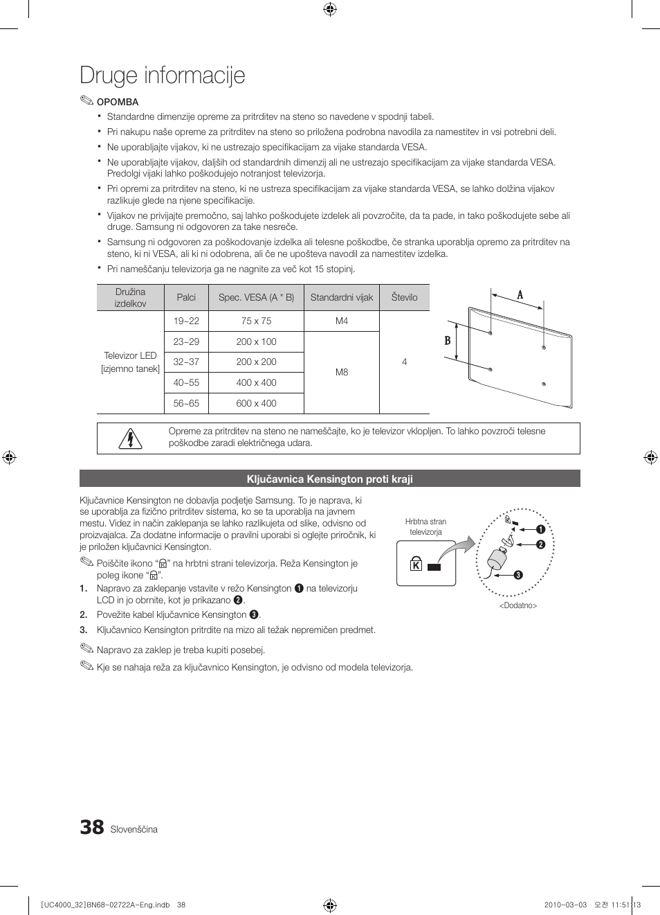 Druge informacije | Samsung UE32C4000PW User Manual | Page 214 / 265