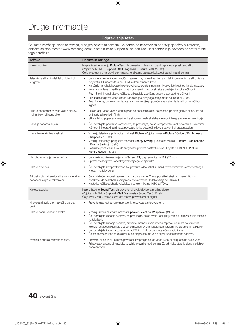 Druge informacije | Samsung UE32C4000PW User Manual | Page 216 / 265