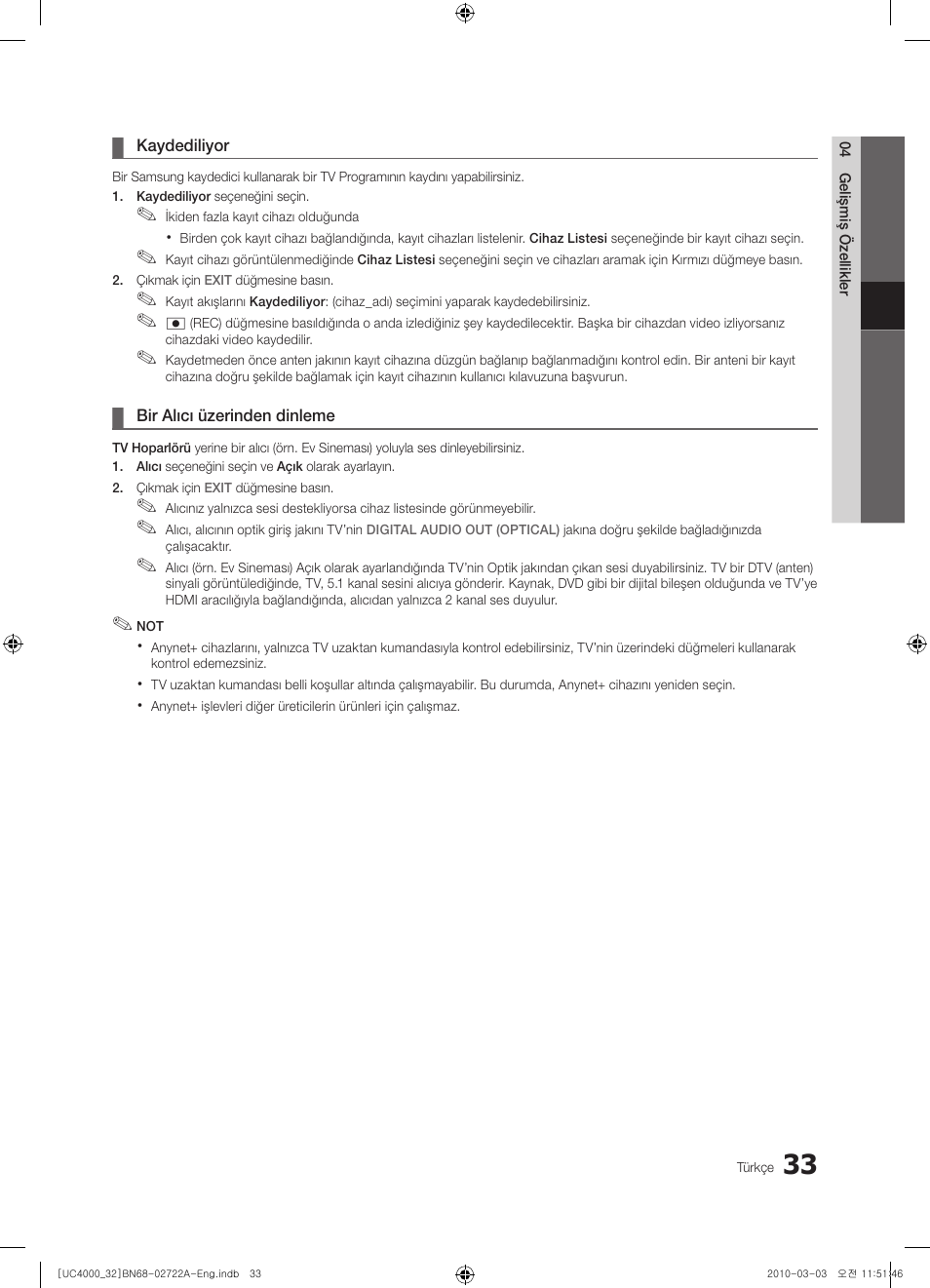 Samsung UE32C4000PW User Manual | Page 253 / 265