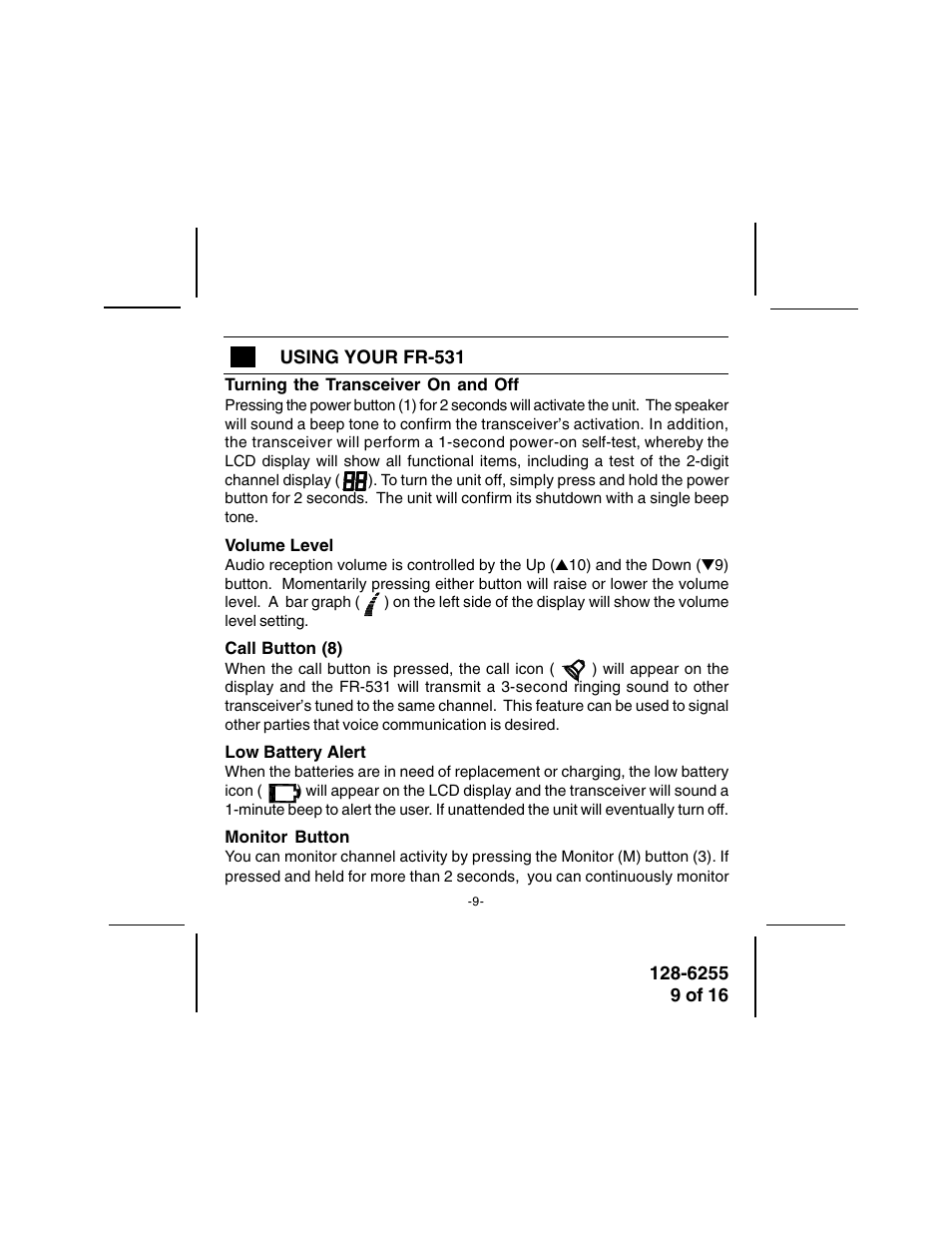 Audiovox FR-531 User Manual | Page 9 / 16