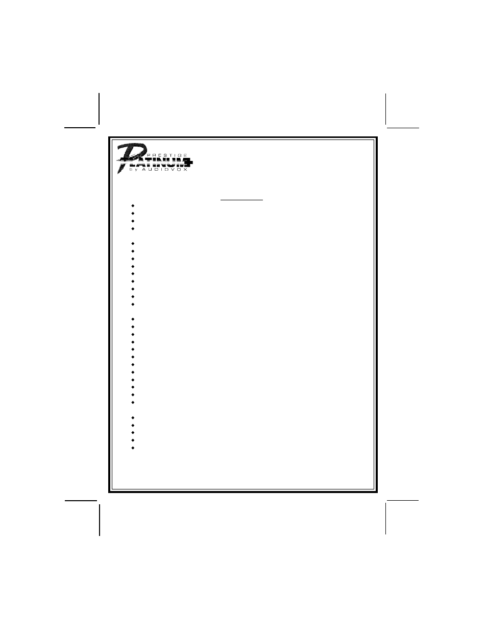 Audiovox Platinum APS 687 User Manual | 8 pages