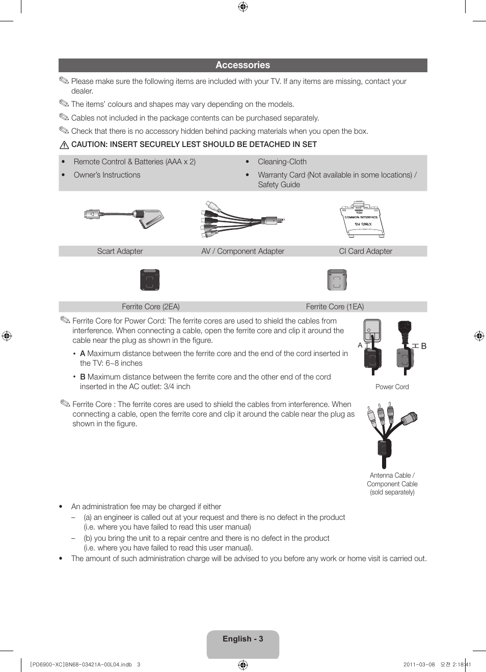 Samsung PS51D6900DS User Manual | Page 3 / 78