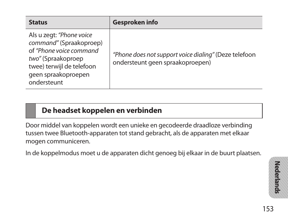 De headset koppelen en verbinden | Samsung HM3700 User Manual | Page 155 / 173