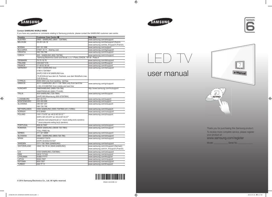 Samsung UE55H6650SL User Manual | 89 pages