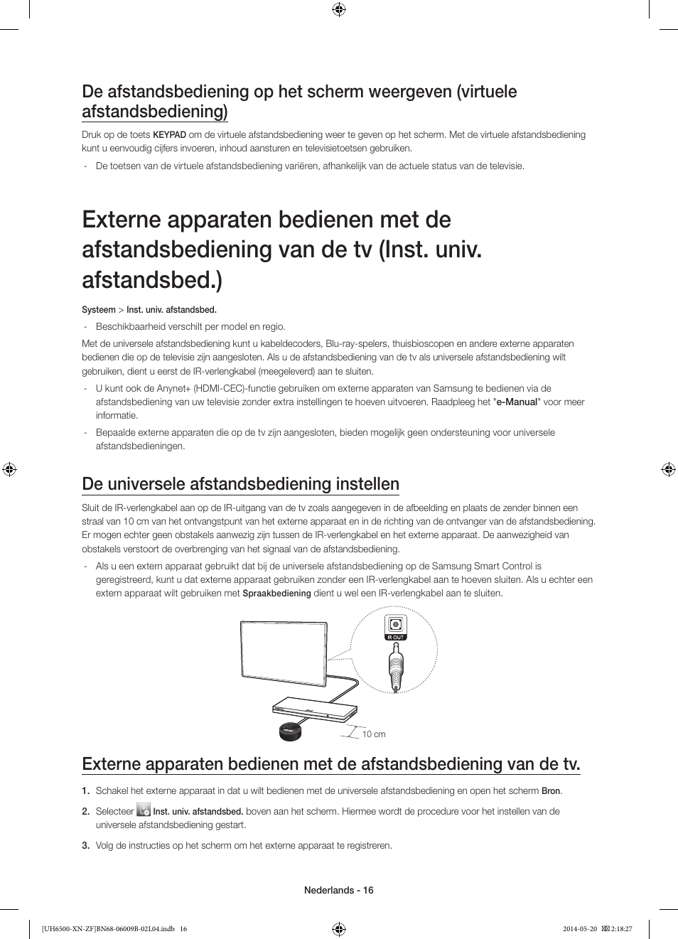 De universele afstandsbediening instellen | Samsung UE55H6650SL User Manual | Page 82 / 89