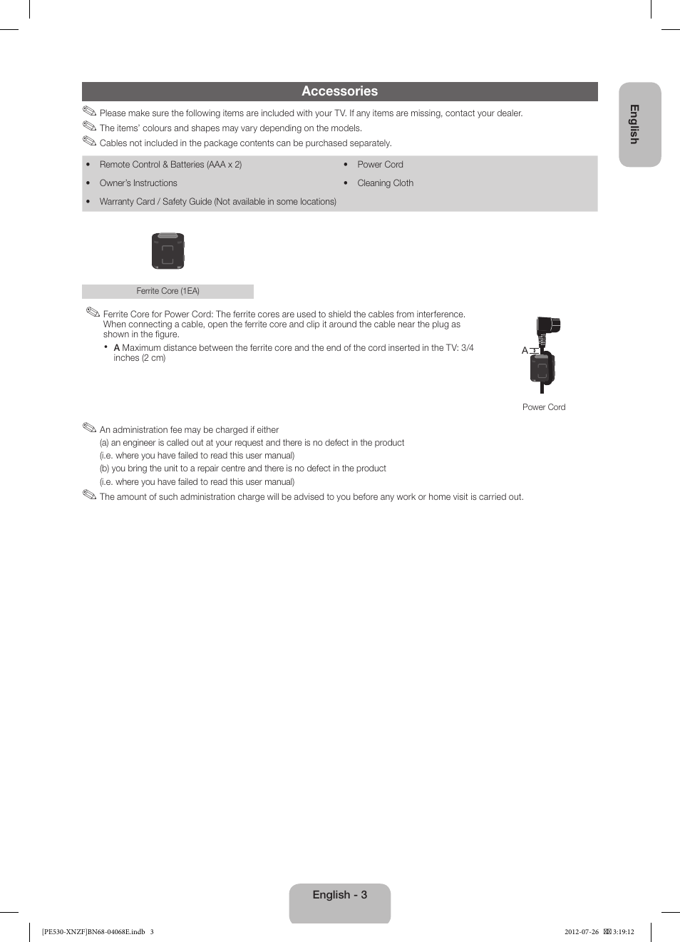 Samsung PS60E530A3W User Manual | Page 3 / 49