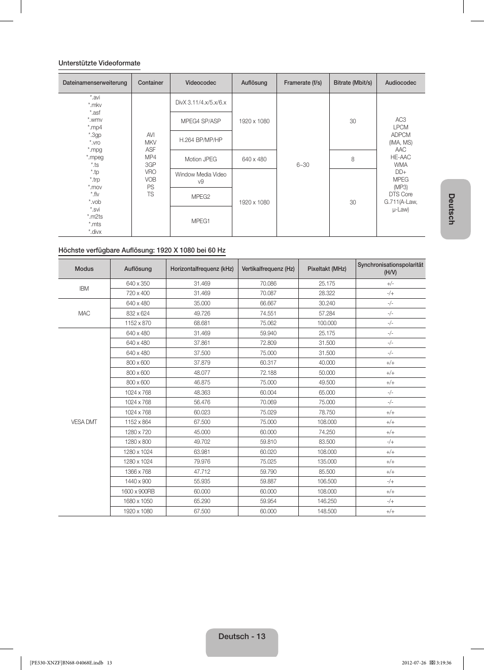 Samsung PS60E530A3W User Manual | Page 37 / 49