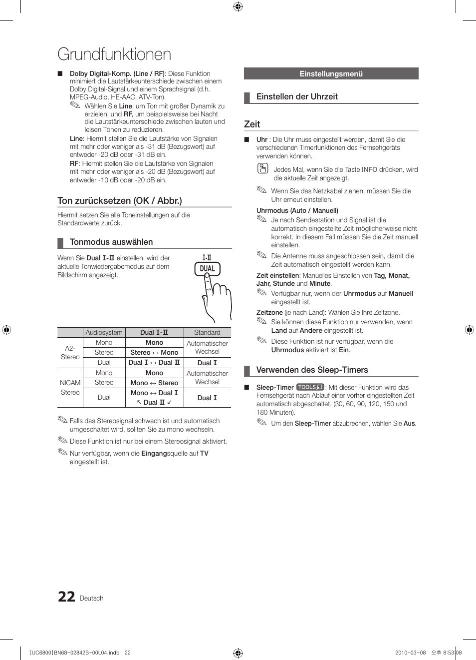 Grundfunktionen | Samsung UE46C6820US User Manual | Page 146 / 249