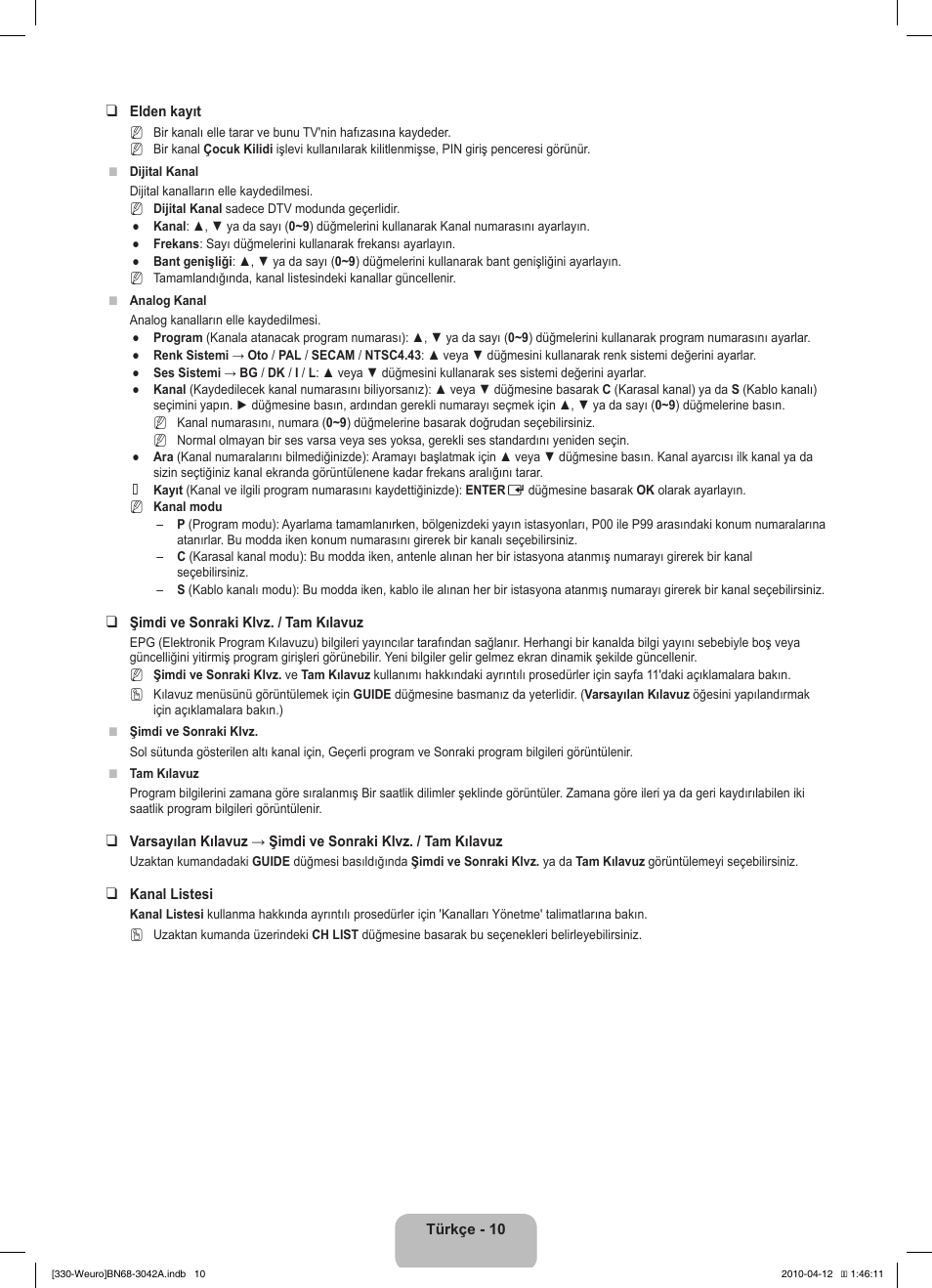 Samsung LE22C330F2W User Manual | Page 182 / 212