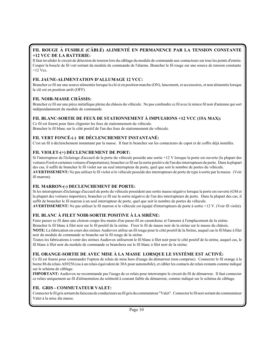 Audiovox APS-15R User Manual | Page 10 / 19