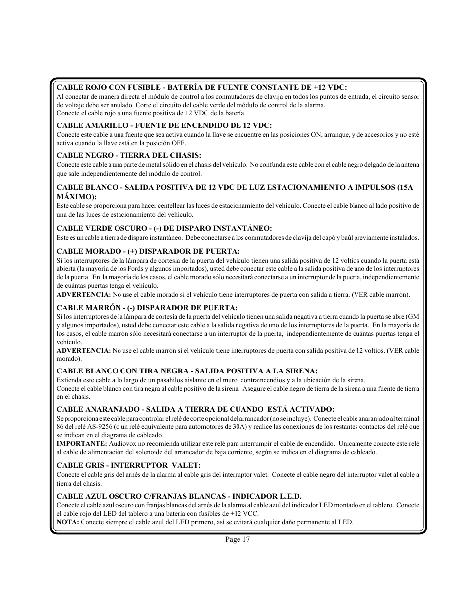 Audiovox APS-15R User Manual | Page 16 / 19