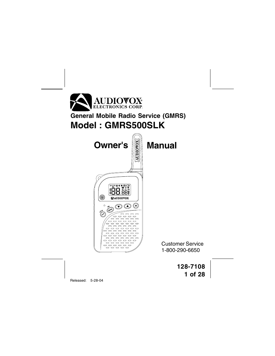 Audiovox GMRS500SLK User Manual | 28 pages