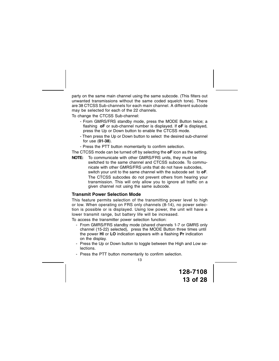 Audiovox GMRS500SLK User Manual | Page 13 / 28