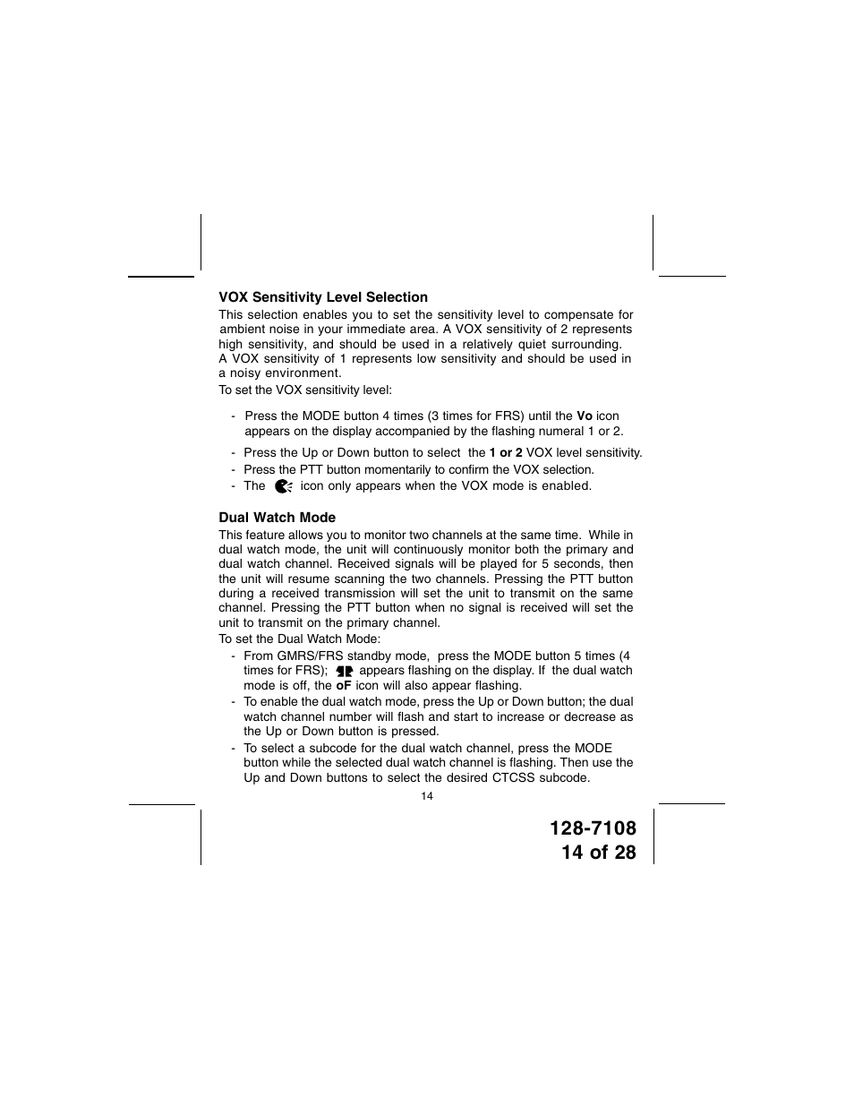 Audiovox GMRS500SLK User Manual | Page 14 / 28