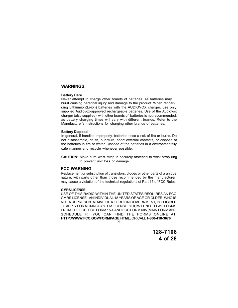Audiovox GMRS500SLK User Manual | Page 4 / 28