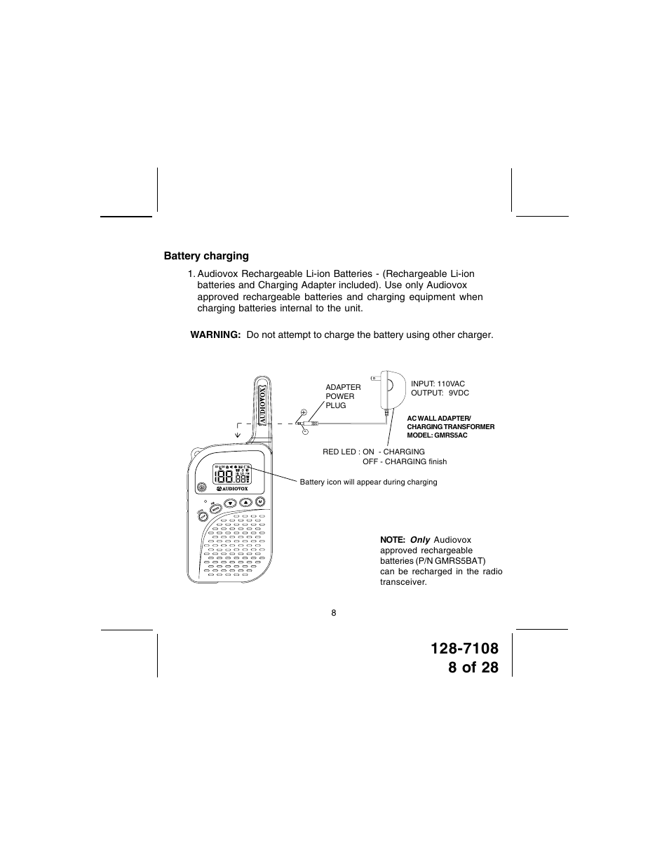 Audiovox GMRS500SLK User Manual | Page 8 / 28