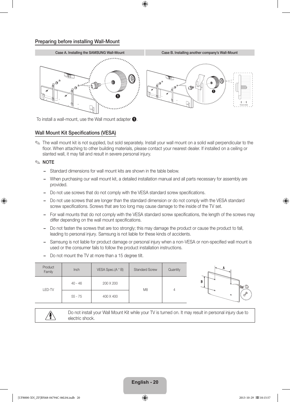 Samsung UE46F8000SL User Manual | Page 20 / 97