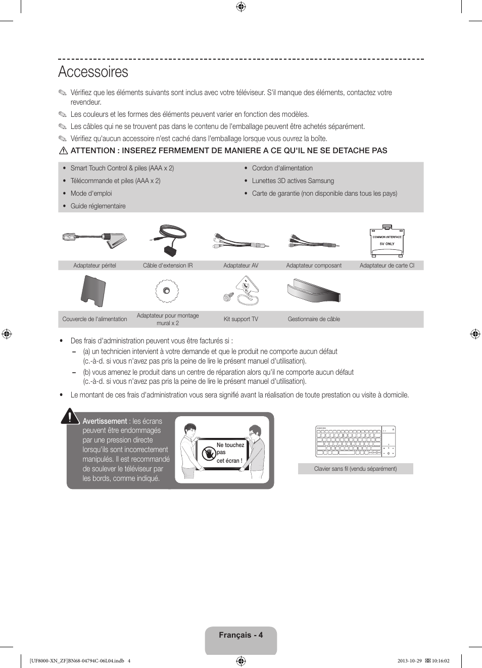 Accessoires | Samsung UE46F8000SL User Manual | Page 28 / 97