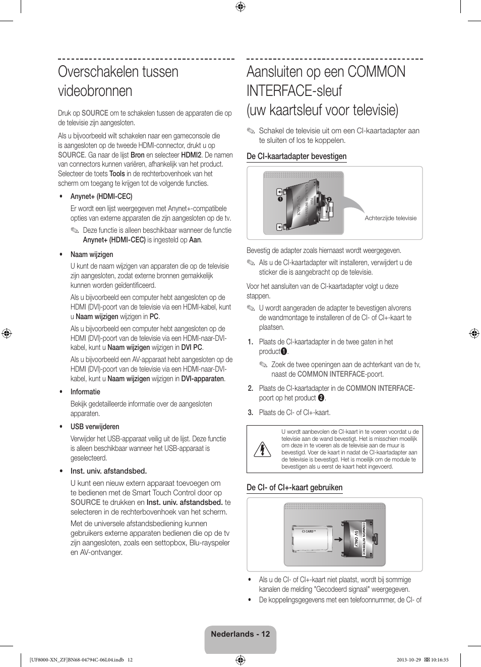 Overschakelen tussen videobronnen | Samsung UE46F8000SL User Manual | Page 84 / 97