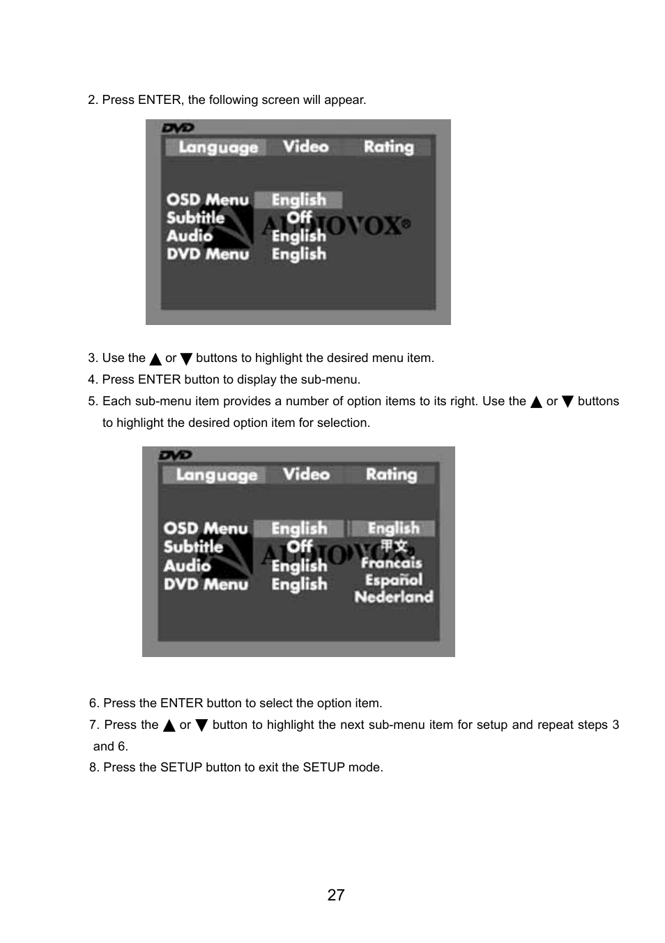 Audiovox VE926 User Manual | Page 28 / 33