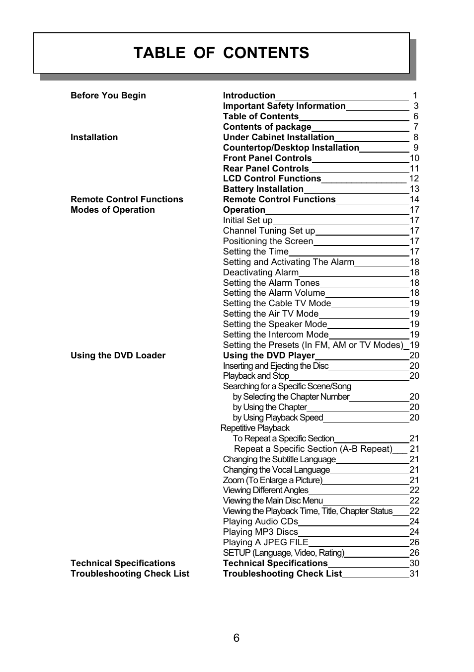 Audiovox VE926 User Manual | Page 7 / 33