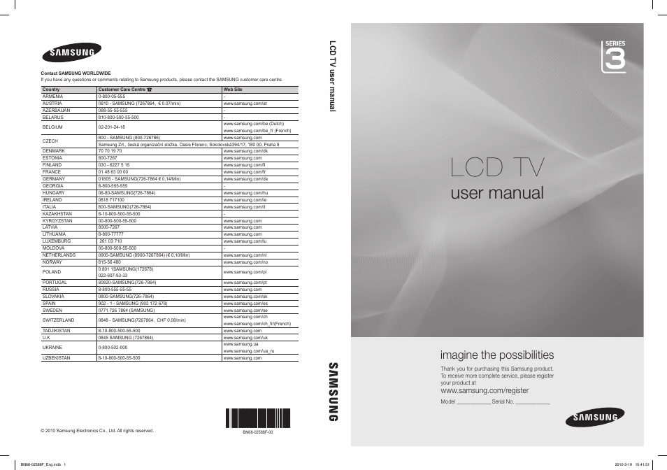 Samsung LE19C350D1W User Manual | 133 pages