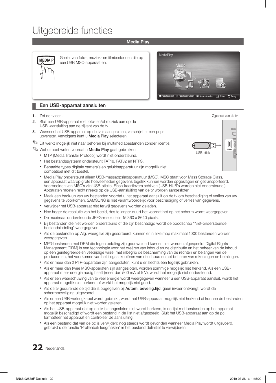 Uitgebreide functies | Samsung LE19C350D1W User Manual | Page 121 / 133