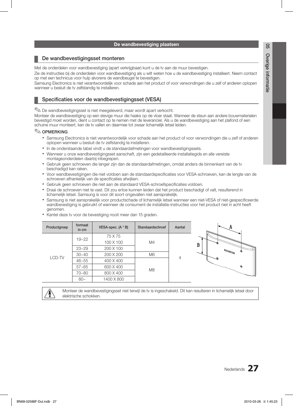 Samsung LE19C350D1W User Manual | Page 126 / 133