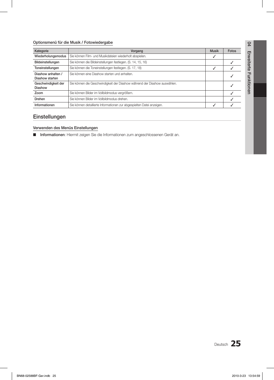 Einstellungen | Samsung LE19C350D1W User Manual | Page 91 / 133