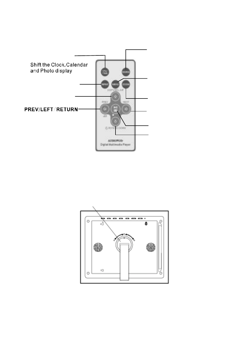 Positioning your frame, Remote control | Audiovox DPF1000 User Manual | Page 4 / 19